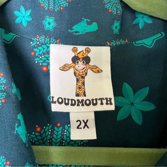 Teal and Green Patterned Organic Cotton Shirt - Picture 4 of 5